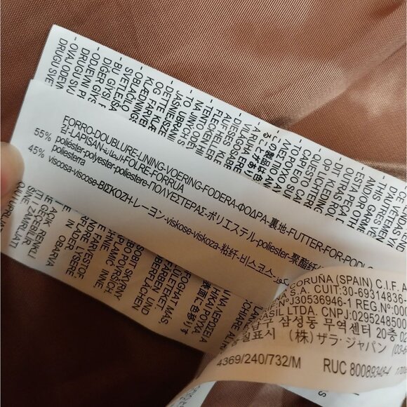 ZARA Brown Faux Leather Belted Long Trench Coat Sz M - Picture 12 of 14